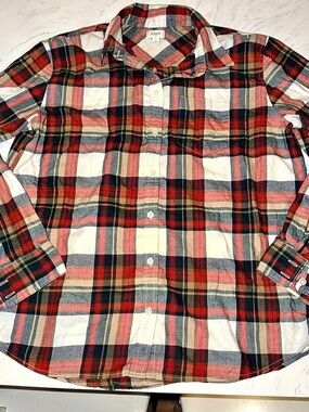 J.Crew Plaid Button Down in Red & White Size Medium